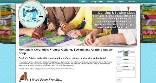 picture of the frankies fabrics website